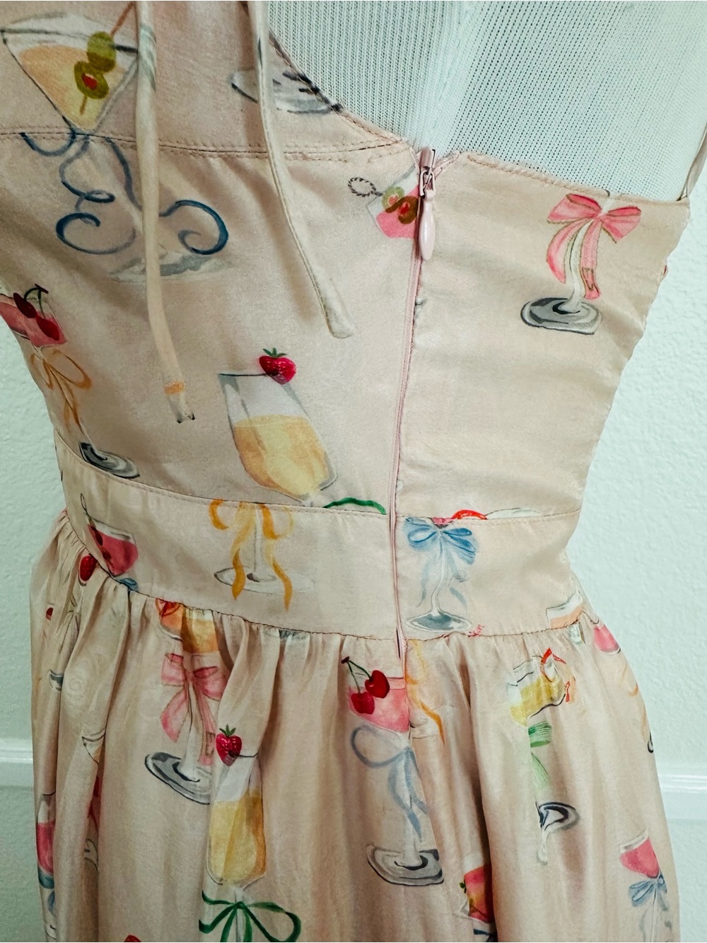 Viral Anthropologie En Saison Blush Pink Floral Cocktail Dress - XS - Picture 4 of 6